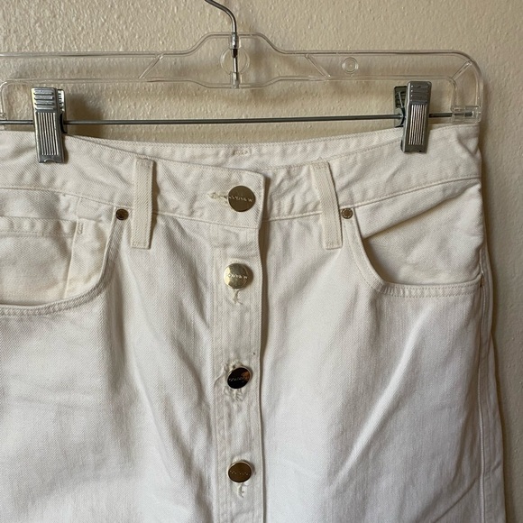 Goldsign Women’s Denim Button Down White Jean Skirt Size 27 - Picture 3 of 9